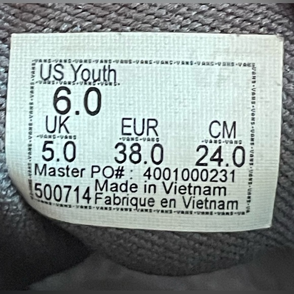 VANS—YOUTH SIZE 6–UNISEX—GREAT CONDITION-GRAY & WHITE CHECK W FLAMES—CLASSIC - Picture 5 of 15